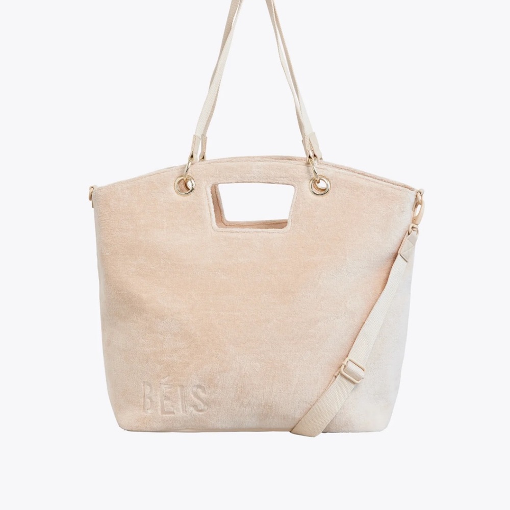 Beis Cream terry Tote Bag
